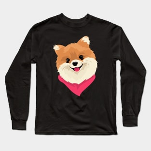 Cute Pomeranian Dog T-Shirt for Dog Lovers Long Sleeve T-Shirt